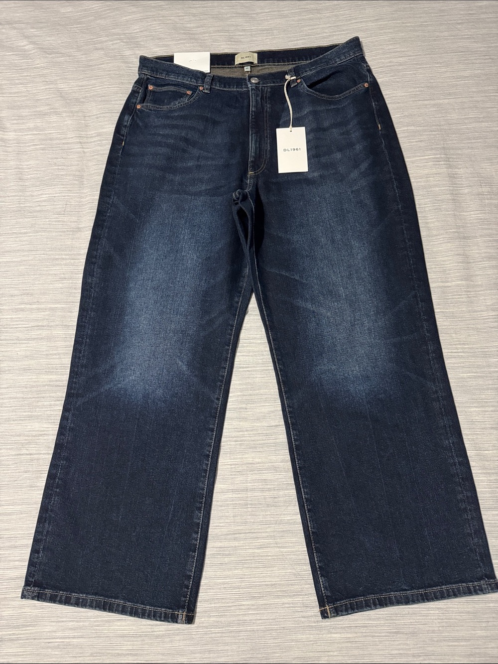 DL1961 Karmine High Rise Wide Leg Denim Jeans Dark Wash NWT Size 34